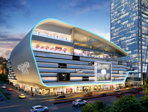 3D Render of Century City Mall Facade